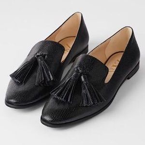 Zara Black Tassle Loafers